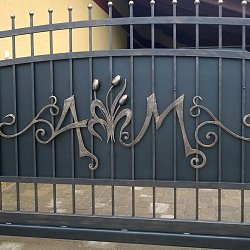 Kovaná brána, tulipány